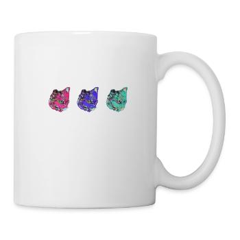 chats, coloré, pop-art, art, warhol, graffiti, chat - Mug blanc - blanc - Droite