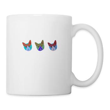 Visages de chat,3 chats,Warhol, Tête de chat,Chat - Mug blanc - blanc - Droite