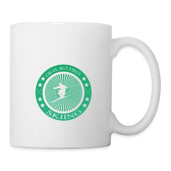 Skiing Spruch Geschenk - Tasse - Weiß - Rechts