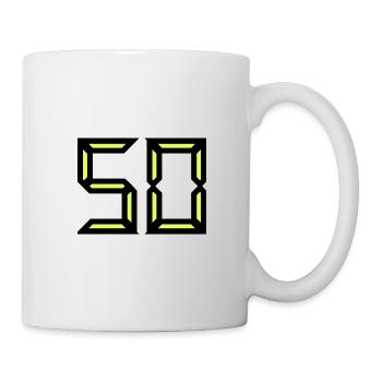 50. 50 YEARS. 50th ANNIVERSARY. BIRTHDAY 50 YEARS. - Mug - white - Right