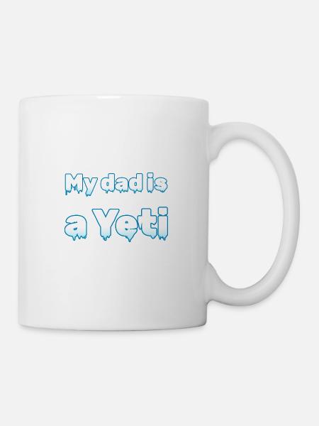 "Mein Vater ist ein Yeti" | Eis-Design - Tasse - Weiß