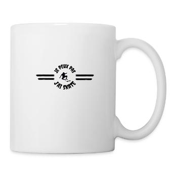 Je peux pas j'ai skate | cadeau humour skateboard - Mug blanc - blanc - Droite