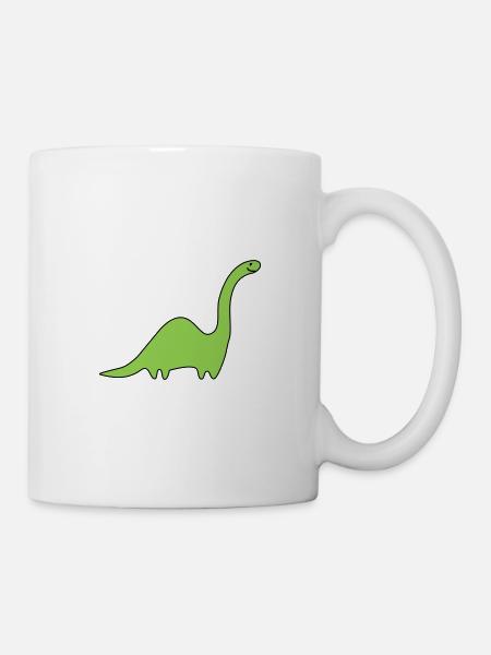 Dino Longneck - Couleurs de motifs personnalisables - Mug blanc - blanc