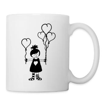 Mädchen Herzluftballons - Tasse - Weiß - Rechts