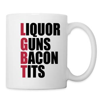 Liquor Guns Bacon & Tits - Mug - white - Right