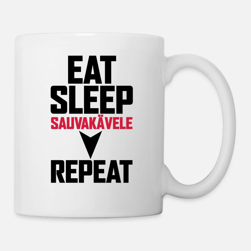 Eat, sleep, Nordic walking, repeat - Mug - white