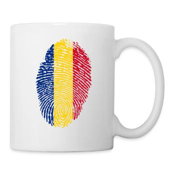 RUMÄNIEN FINGERABDRUCK T-SHIRT - Tasse - Weiß - Rechts