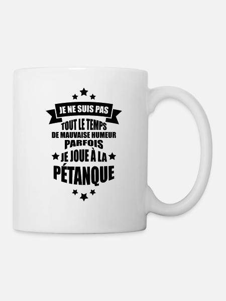 parfois je joue à la pétanque - Mug blanc - blanc