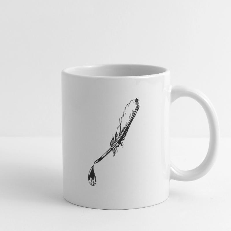 Feather skull drop vector Mug