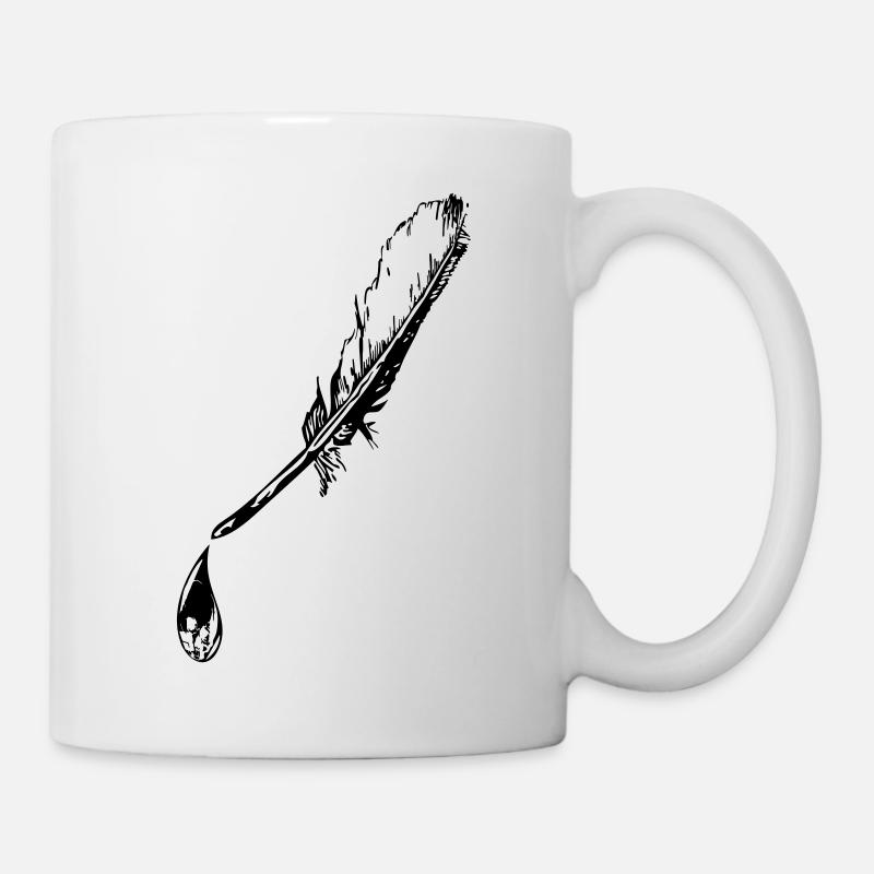 Vecteur de chute de crâne de plume - Mug blanc - blanc