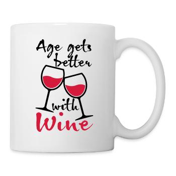 01 Age gets better with Wine Vin Sort - Mug blanc - blanc - Droite
