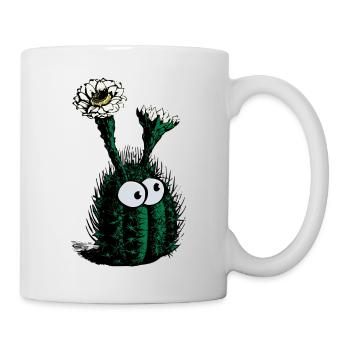 Kaktus mit Augen - Tasse - Weiß - Rechts