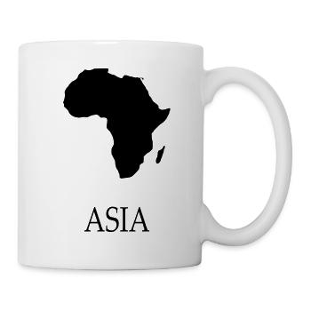 Funny Africa shirt avec Asia noir - Mug blanc - blanc - Droite