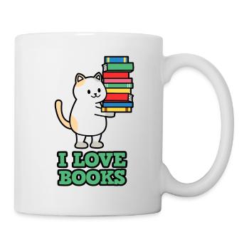 I love books cat - Mug - white - Right