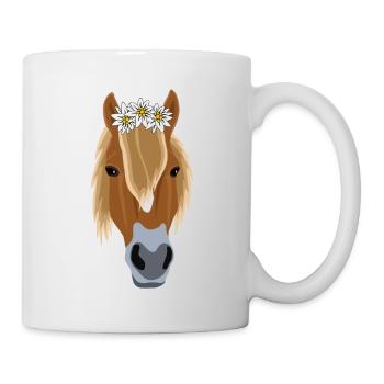 Poney Haflinger équitation cadeau alpes Edelweiss - Mug blanc - blanc - Droite
