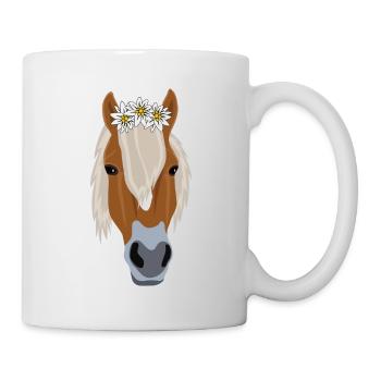 Haflinger Pony Equitation Alpes Edelweiss Cadeau - Mug blanc - blanc - Droite