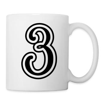 3 Numéro de numéro - Mug blanc - blanc - Droite