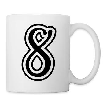 8 Numéro de numéro - Mug blanc - blanc - Droite