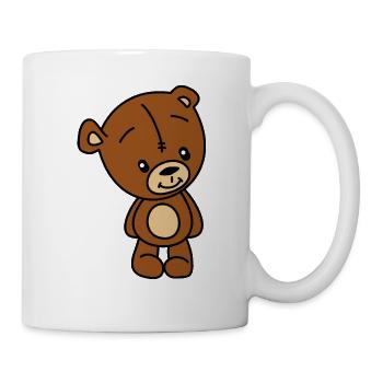 Teddy Bär Kuscheltier - Tasse - Weiß - Rechts