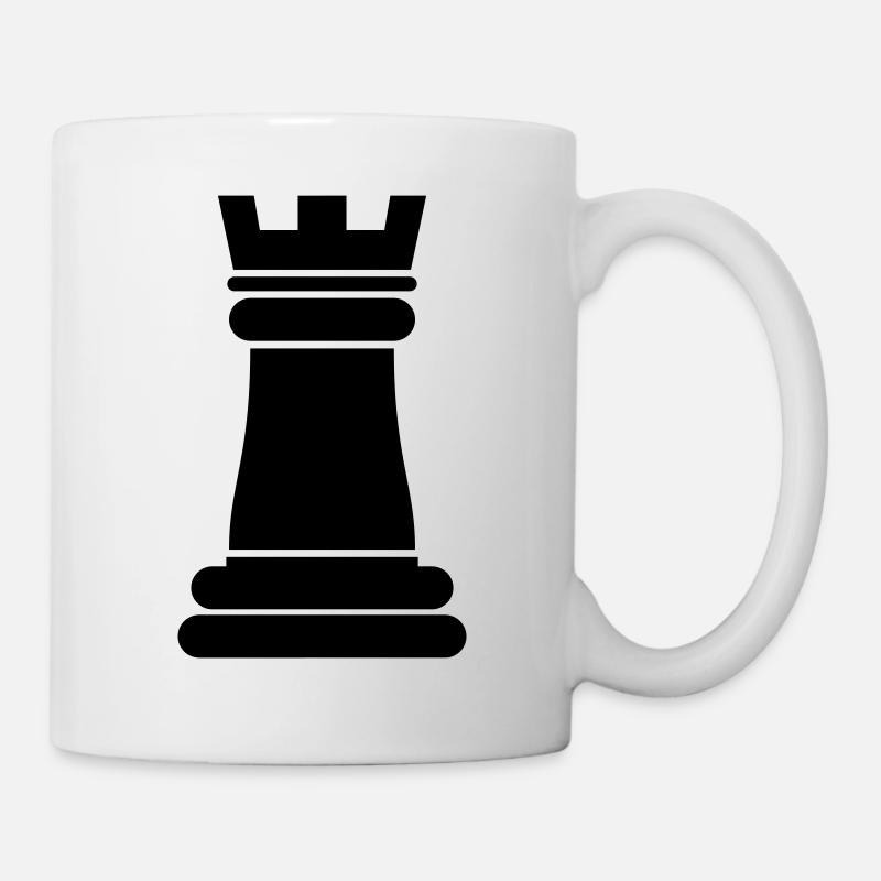Schachfigur Turm - Tasse - Weiß