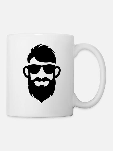 Gesicht bart symbol - Tasse - Weiß