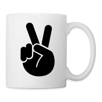 Hand Peace - Tasse - Weiß - Rechts