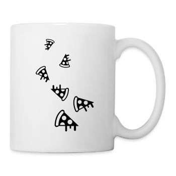 Silhouette de l’icône de la pizza - Mug blanc - blanc - Droite