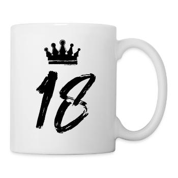 18 Zahl Krone - Tasse - Weiß - Rechts