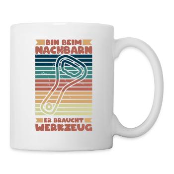 Nachbar braucht Werkzeug (Flaschenöffner-Edition) - Tasse - Weiß - Rechts