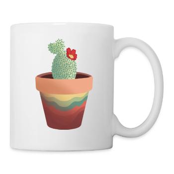 Kaktus Topf - Tasse - Weiß - Rechts
