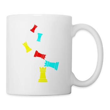 Schachfigur Turm - Tasse - Weiß - Rechts