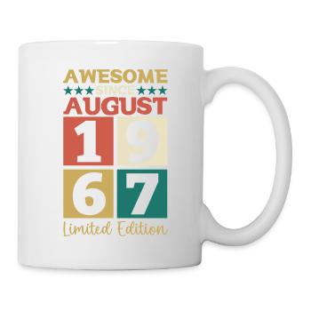 Awesome since August 1967 55th Birthday Gift - Mug - white - Right
