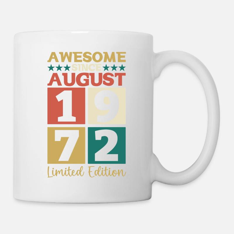 Génial depuis août 1972 50th Birthday Gift - Mug blanc - blanc