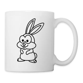 Hase Comic Tier - Tasse - Weiß - Rechts