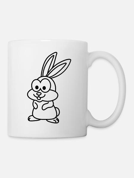 Hase Comic Tier - Tasse - Weiß