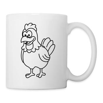 Huhn Comic Tier - Tasse - Weiß - Rechts