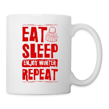 Mangez dormir profitez de la répétition hivernale - Mug blanc - blanc - Droite