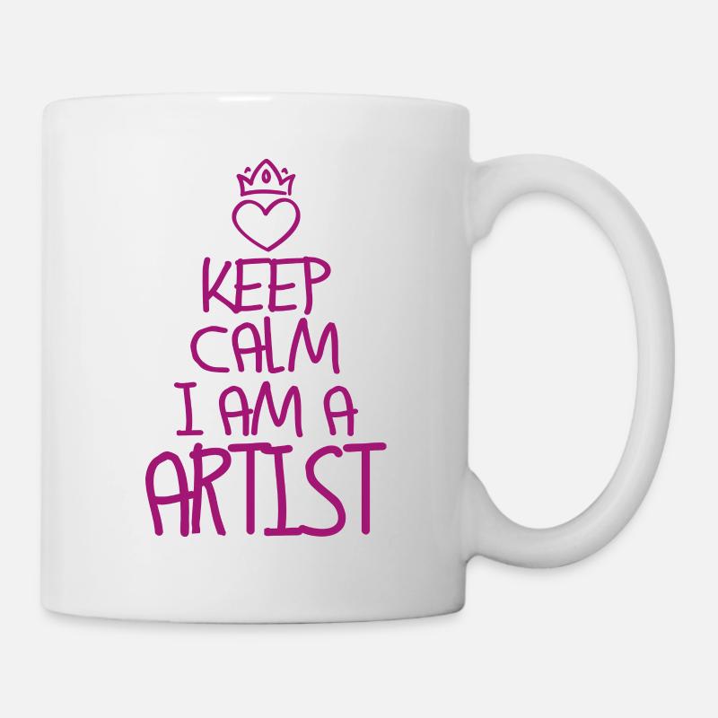 Keep Calm Artist Cool Artiste Cadeau - Mug blanc - blanc