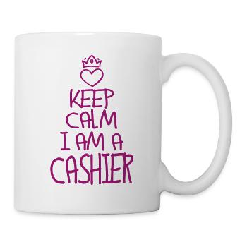 Keep Calm Kassierer cool Kassierer Geschenk - Tasse - Weiß - Rechts