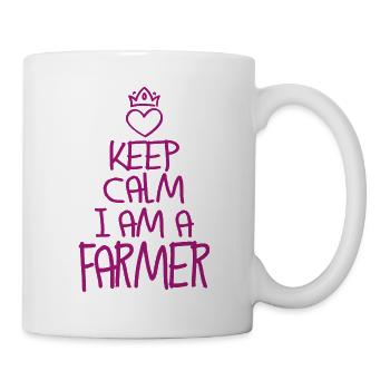 Keep Calm Landwirt cool Geschenk Bauer - Tasse - Weiß - Rechts
