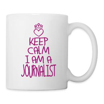 Restez calme Journaliste cool Cadeau de journaliste - Mug blanc - blanc - Droite