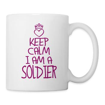 Keep Calm Soldat cool Soldat Geschenk - Tasse - Weiß - Rechts