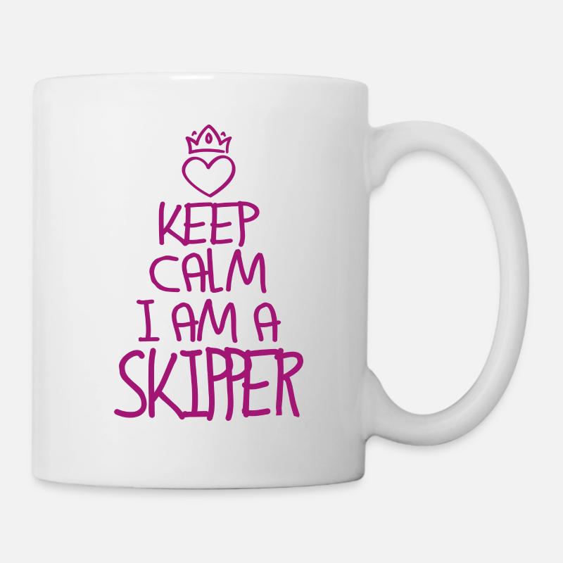 Gardez calm Skipper cool skipper cadeau - Mug blanc - blanc