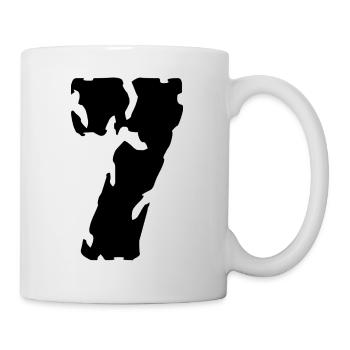7 Maillot numéro - Mug blanc - blanc - Droite