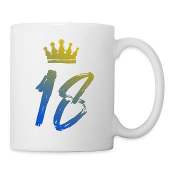 18 Zahl Krone - Tasse - Weiß - Rechts