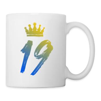 19 Zahl Krone - Tasse - Weiß - Rechts
