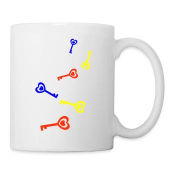 Cœur clé Mariage coloré - Mug blanc - blanc - Droite
