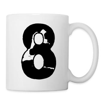 8 Zahl Trikot - Tasse - Weiß - Rechts