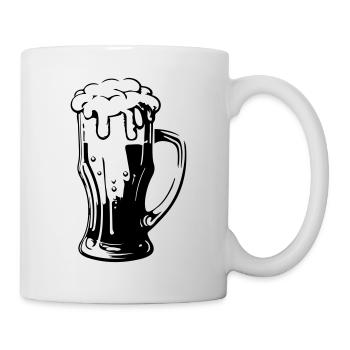 Bierglas Symbol - Tasse - Weiß - Rechts