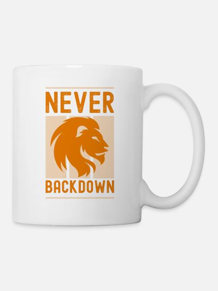 never backdown - Mug blanc - blanc